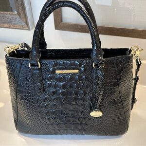 Brahmin Black Crocodile Embossed Women's Bag